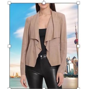 BAGATELLE  Faux Suede Drape-Front Jacket, NWT